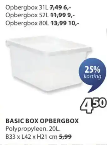 Jysk Basic box opbergbox aanbieding