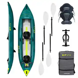 Decathlon Opblaasbare kano/kajak voor tochten 1/2 pers. – Epyx 380 aanbieding