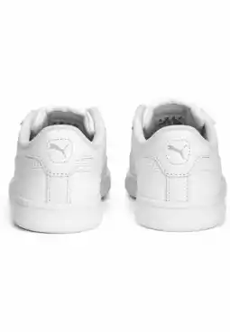 Decathlon Smash 3.0 leren V sneakers voor kinderen PUMA White Cool Light Gray aanbieding