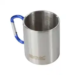 Decathlon Grote buitenshuis stalen karabijnhaak/beker (Zilver) aanbieding