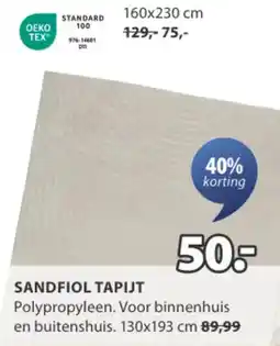 Jysk Sandfiol tapijt aanbieding