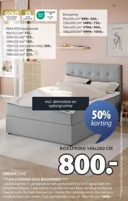 Jysk Dreamzone tylda storage GC50 boxspring aanbieding