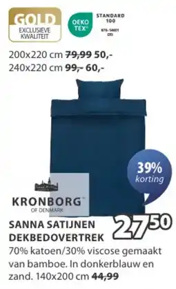 Jysk Sanna satijnen dekbedovertrek aanbieding