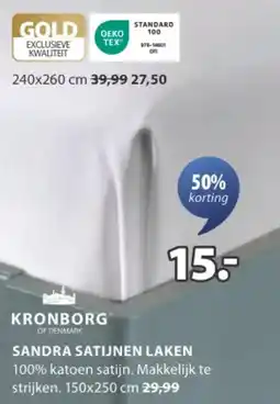 Jysk Sandra satijnen laken aanbieding