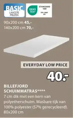 Jysk Billefjord schuimmatras aanbieding