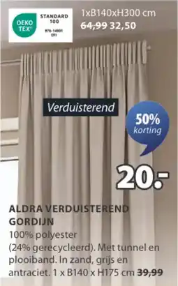 Jysk Aldra verduisterend gordijn aanbieding