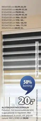Jysk Alsten duo rolgordijn aanbieding