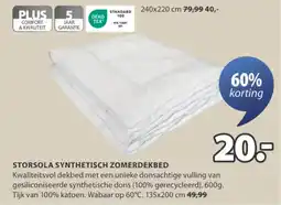 Jysk Storsola synthetisch zomerdekbed aanbieding