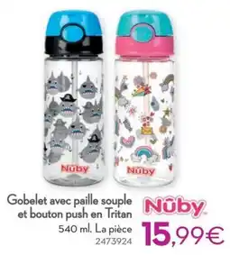 Cora Nuby Gobelet avec paille souple Nūby et bouton push en Tritan aanbieding