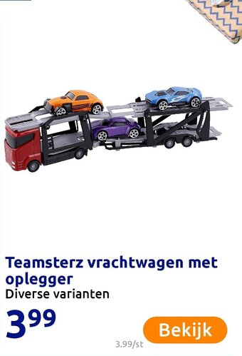 Action Teamsterz vrachtwagen met oplegger aanbieding