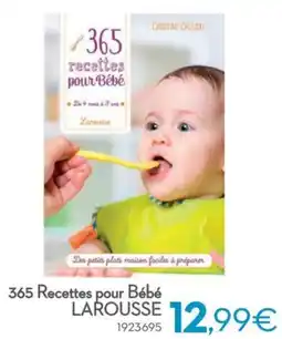 Cora 365 Recettes pour Bébé Larousse aanbieding