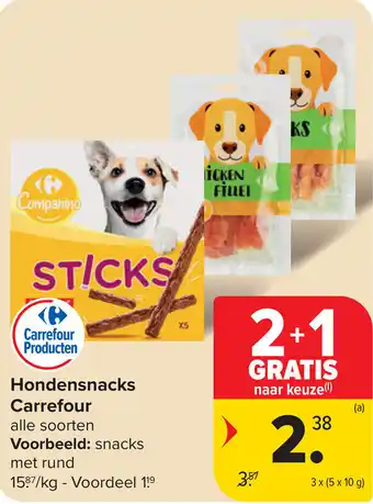 Carrefour Hondensnacks Carrefour aanbieding