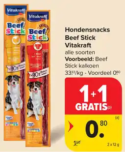 Carrefour Hondensnacks Beef Stick Vitakraft aanbieding