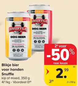 Carrefour Blikje bier voor honden Snuffle aanbieding