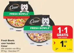 Carrefour Fresh Bowls voor honden Cesar aanbieding