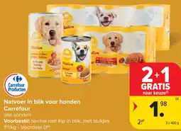 Carrefour Natvoer in blik voor honden Carrefour aanbieding