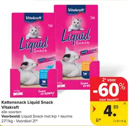 Carrefour Kattensnack Liquid Snack Vitakraft aanbieding
