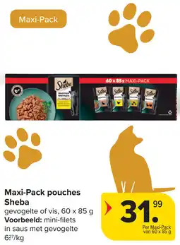 Carrefour Maxi-Pack pouches Sheba aanbieding