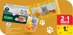 Carrefour Natvoer voor katten in blik Carrefour aanbieding