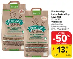 Carrefour Plantaardige kattenbakvulling Love Cat aanbieding