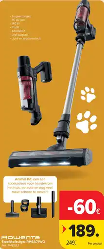 Carrefour Rowenta Steelstofzuiger RH6A71WO aanbieding