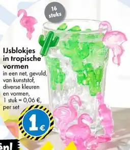 IJsblokjes in tropische vormen