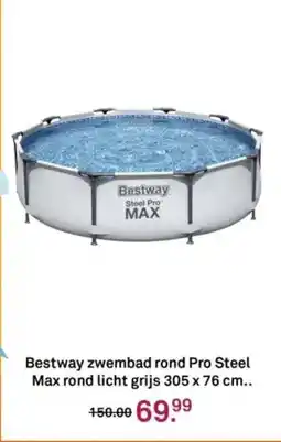 Karwei Bestway zwembad rond Pro Steel Max rond licht grijs aanbieding
