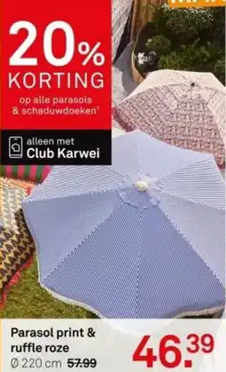 Karwei Parasol print & ruffle roze aanbieding