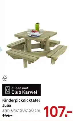 Karwei Kinderpicknicktafel Julia aanbieding