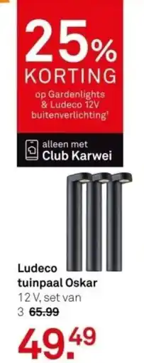 Karwei Ludeco tuinpaal Oskar 12 V, aanbieding