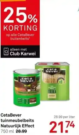 Karwei CetaBever tuinmeubelbeits Natuurlijk Effect aanbieding