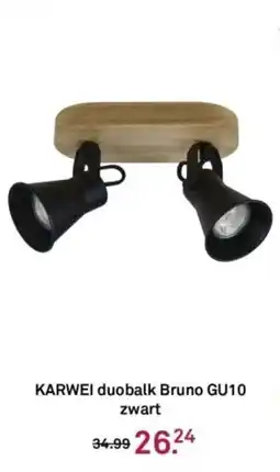 Karwei Karwei duobalk Bruno GU10 zwart aanbieding