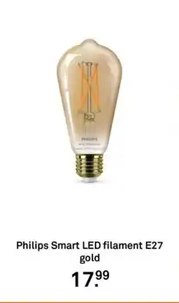 Karwei Philips Smart LED filament E27 gold aanbieding