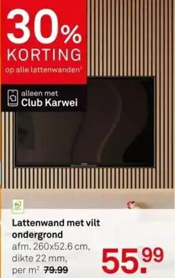 Karwei Lattenwand met vilt ondergrond aanbieding