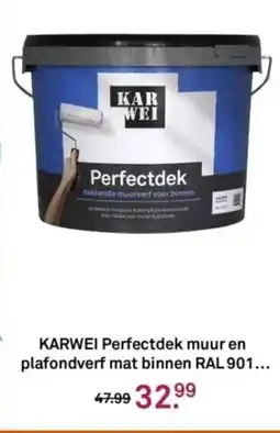 Karwei Karwei Perfectdek muur en plafondverf mat binnen RAL 901 aanbieding