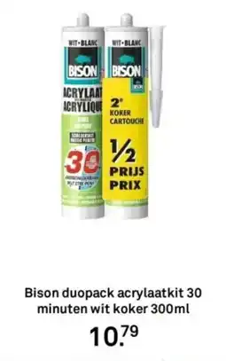 Karwei Bison duopack acrylaatkit 30 minuten wit koker aanbieding
