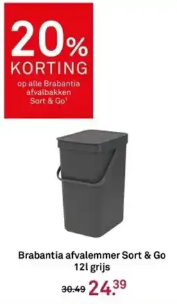 Karwei Brabantia afvalemmer Sort & Go grijs aanbieding