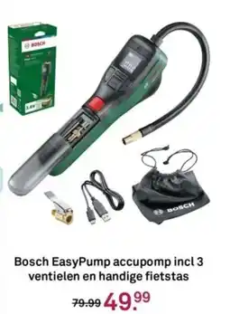 Karwei Bosch EasyPump accupomp incl 3 ventielen en handige fietstas aanbieding