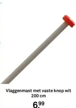 Karwei Vlaggenmast met vaste knop wit aanbieding