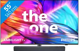 Coolblue Philips The One 55PUS8909 - Ambilight (2024) + JBL Bar 300 Noir aanbieding