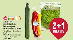 Delhaize Mix zoete puntpaprika, komkommer of verpakte kropsla aanbieding