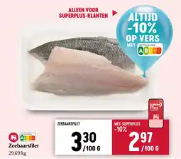 Delhaize Zeebaarsfilet aanbieding