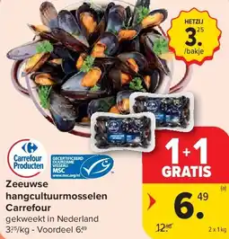 Carrefour Zeeuwse hangcultuurmosselen Carrefour aanbieding