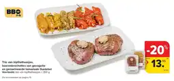 Carrefour Trio van kipfi lethaasjes, boerenbrochettes van gevogelte en gemarineerde lamssteak Gustobel aanbieding