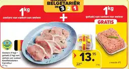 Carrefour Oesters (1 kg) + gehakt (1 kg) van varken van weleer Kwaliteitsketen Carrefour aanbieding