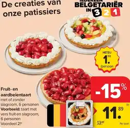 Carrefour Fruit- en aardbeientaart aanbieding