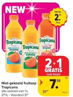 Carrefour Niet-gekoeld fruitsap Tropicana aanbieding