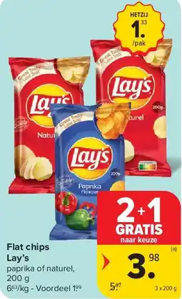 Carrefour Flat chips Lay’s aanbieding