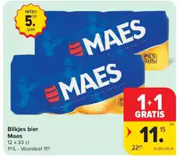 Carrefour Blikjes bier Maes aanbieding