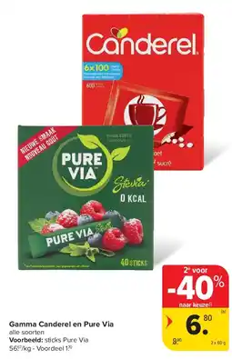 Carrefour Gamma Canderel en Pure Via aanbieding